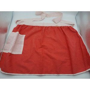 Vintage Artistic Creation Half Apron Red & White w/ Polka Dots 16" long